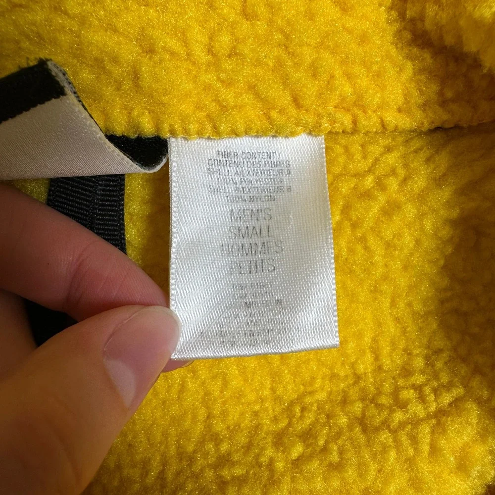 The North Face Denali Fleece Jacket Mens Small Yellow Black Full Zip Pit Zips